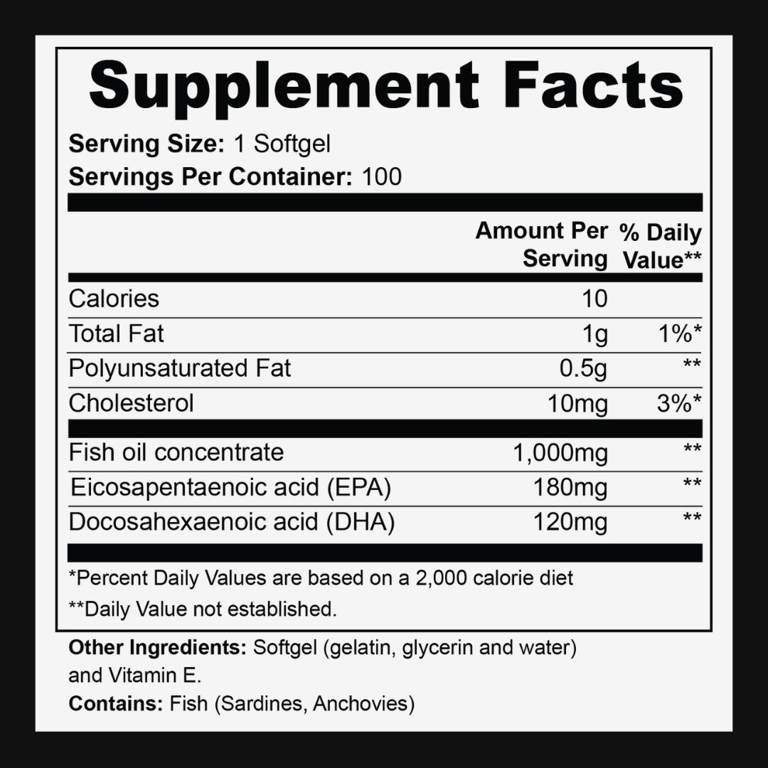 Omega-3 Fish Oil - 100 Softgel Capsules